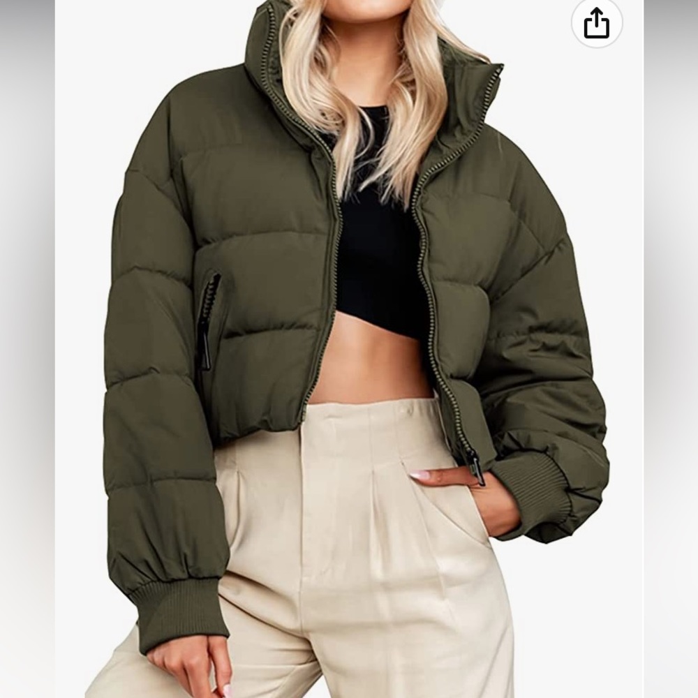 Cropped Olive Green Jacket